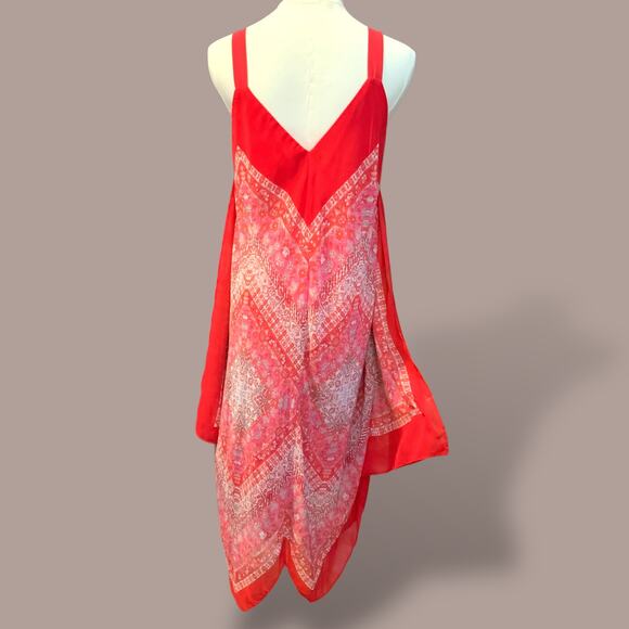 NWT My Michelle Red Handkerchief Hem Sleeveless Dress – Size M - Picture 3 of 7